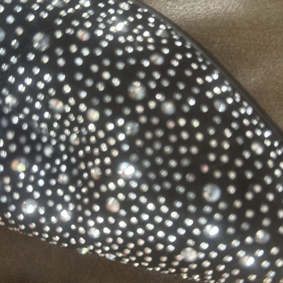 Black Rhinestone Contrast Color Western Ankle Booties. size 6 Game day NWOT - Picture 14 of 15